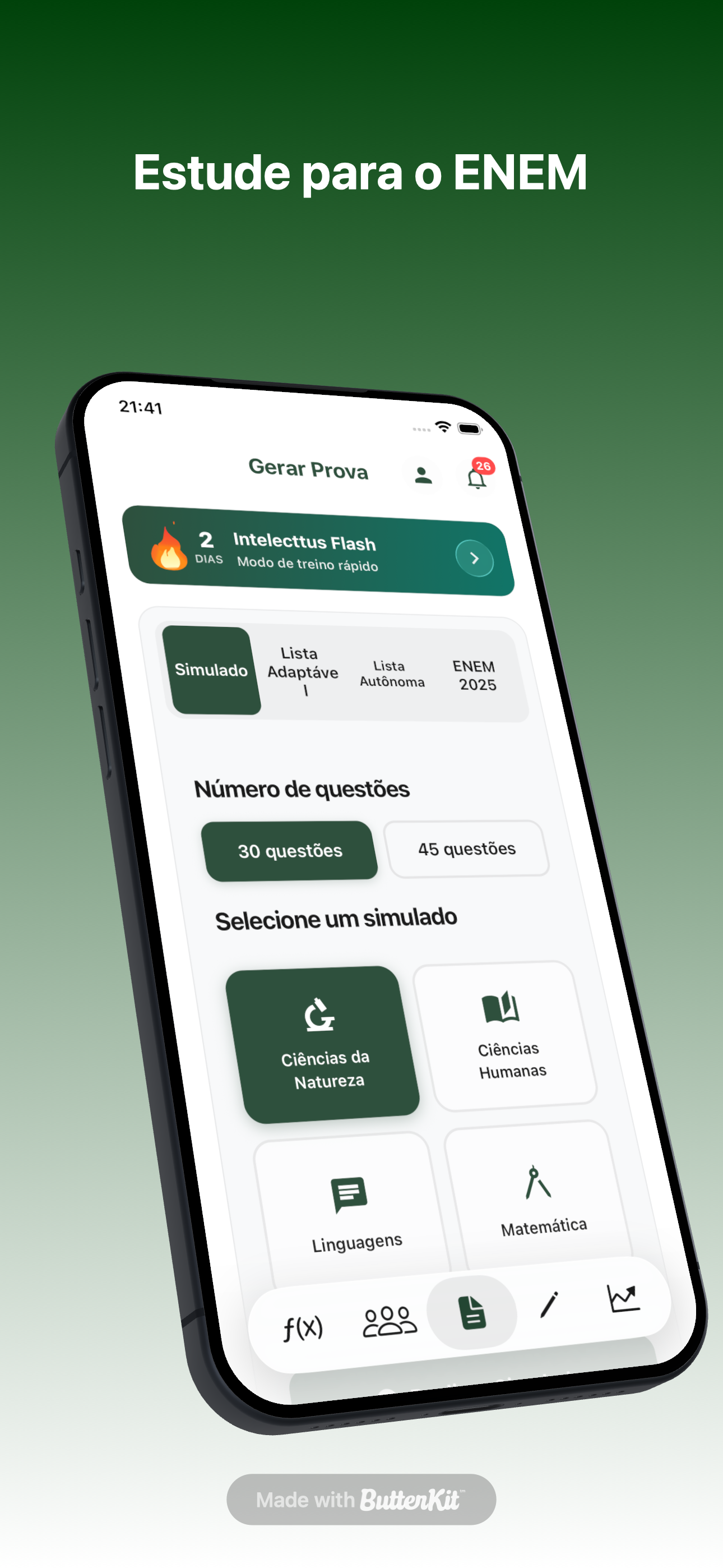 App Enem10x — gerar prova