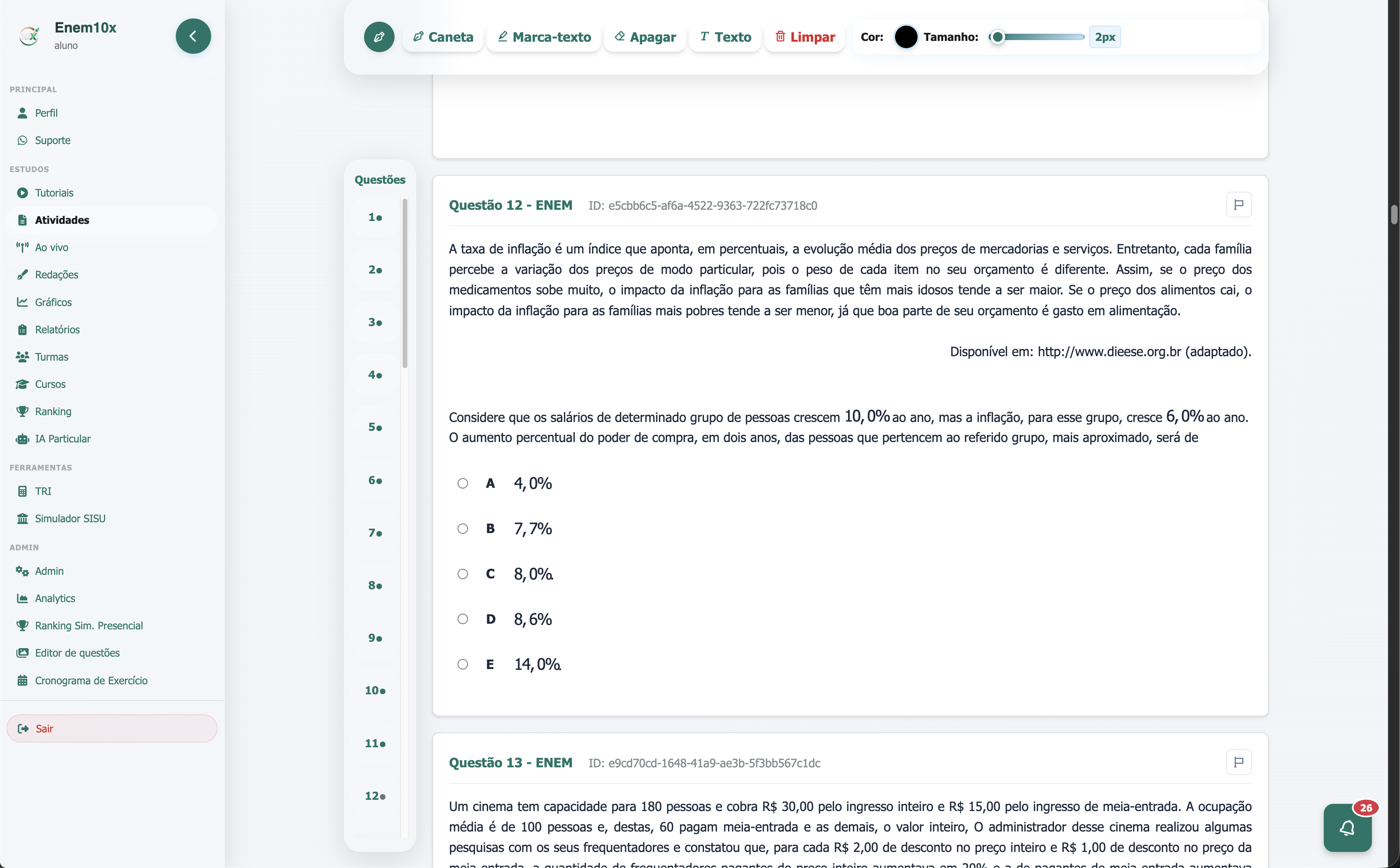 Simulados completos no formato ENEM