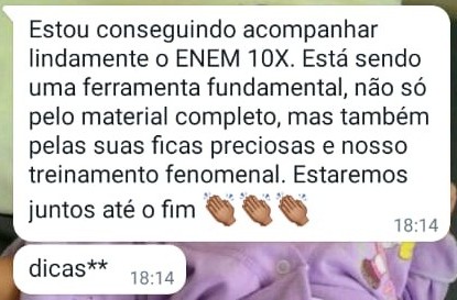 Depoimento de aluno Enem10x